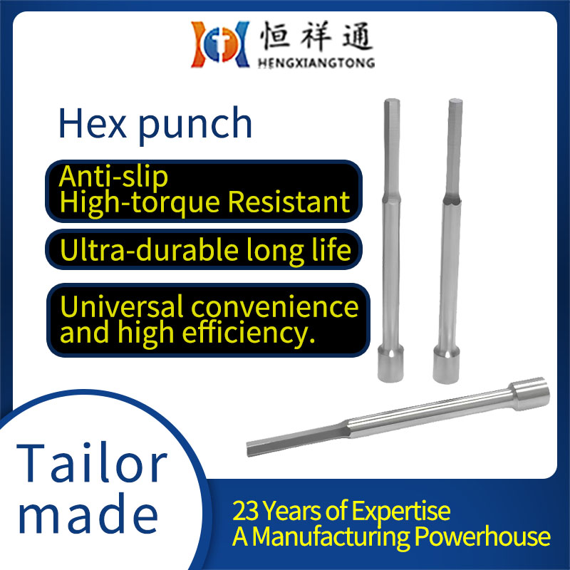 How does the hex punch leverage precise geometry to enable efficient forming of sheet metal?